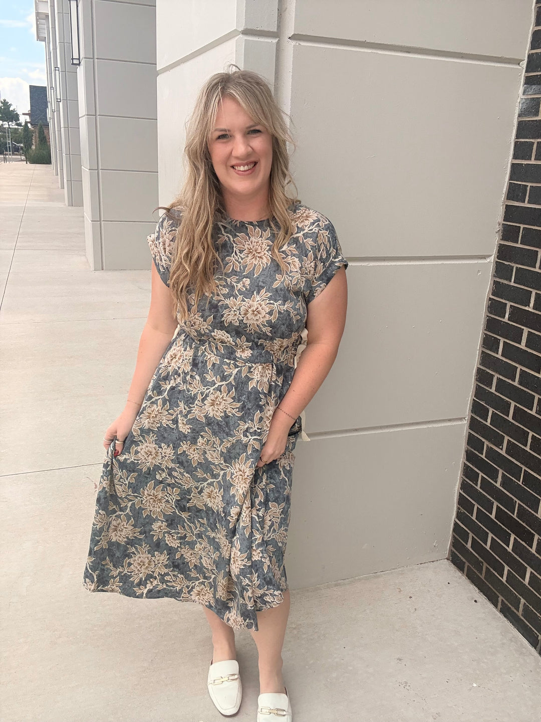 Golden Meadow Midi Dress