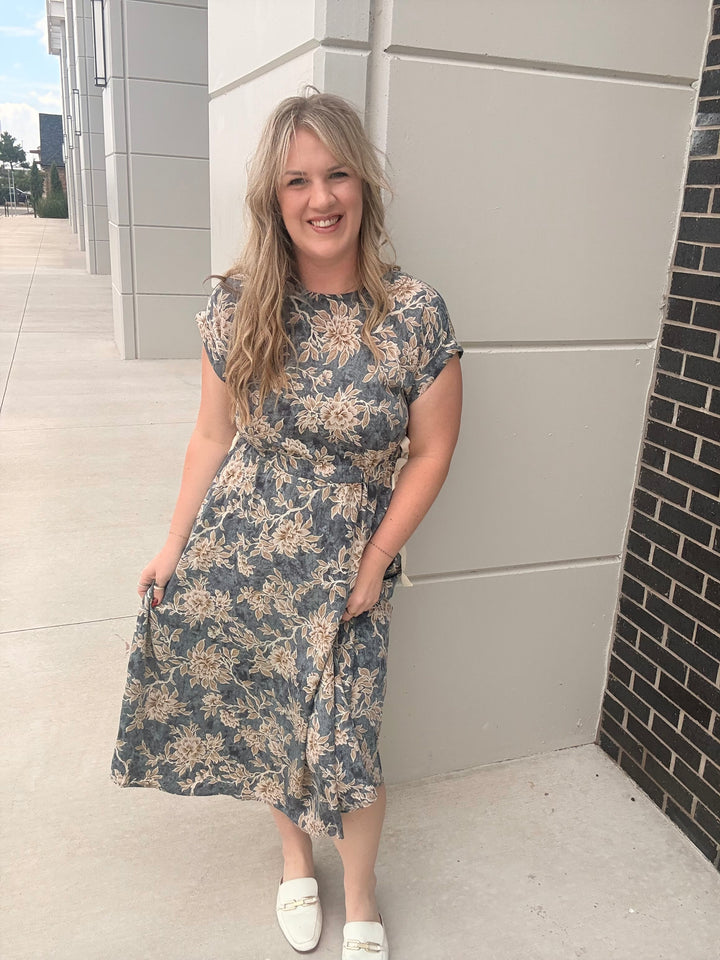 Golden Meadow Midi Dress