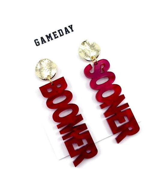 Boomer Sooner Acrylic Earrings