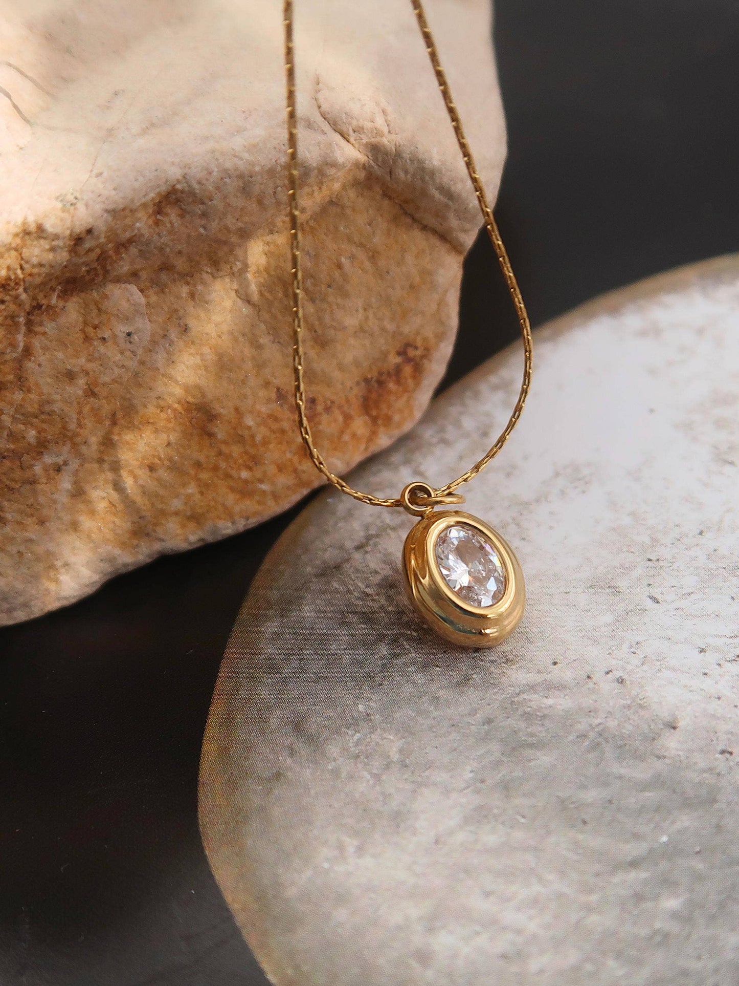 Cornelia 18K Gold Non-Tarnish Gemstone Necklace: Red