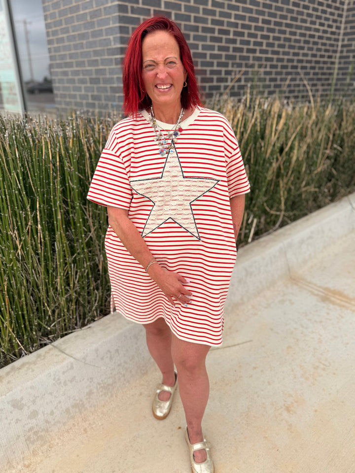 Star Red Stripe Dress
