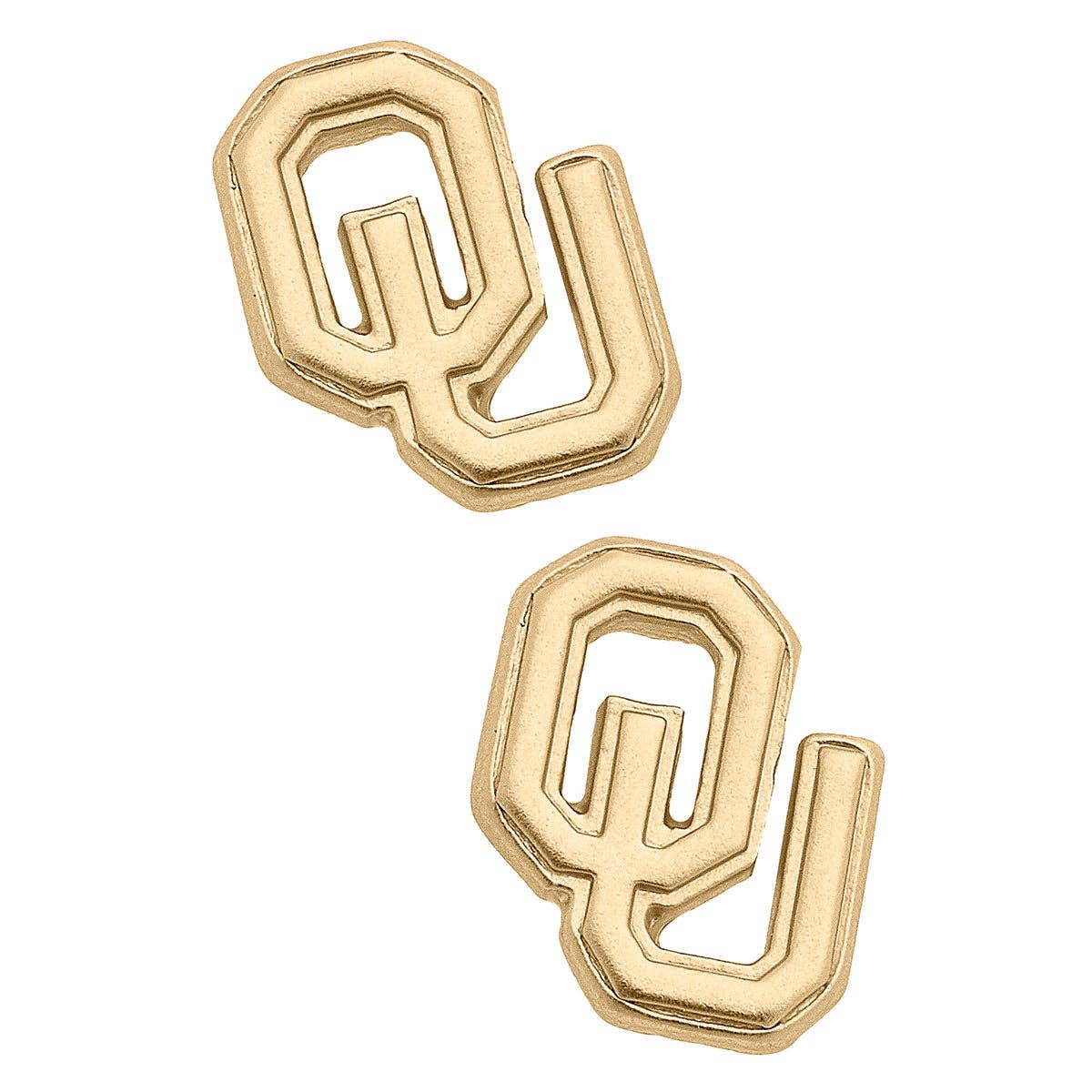 Oklahoma Sooners 24K Gold Stud Earrings