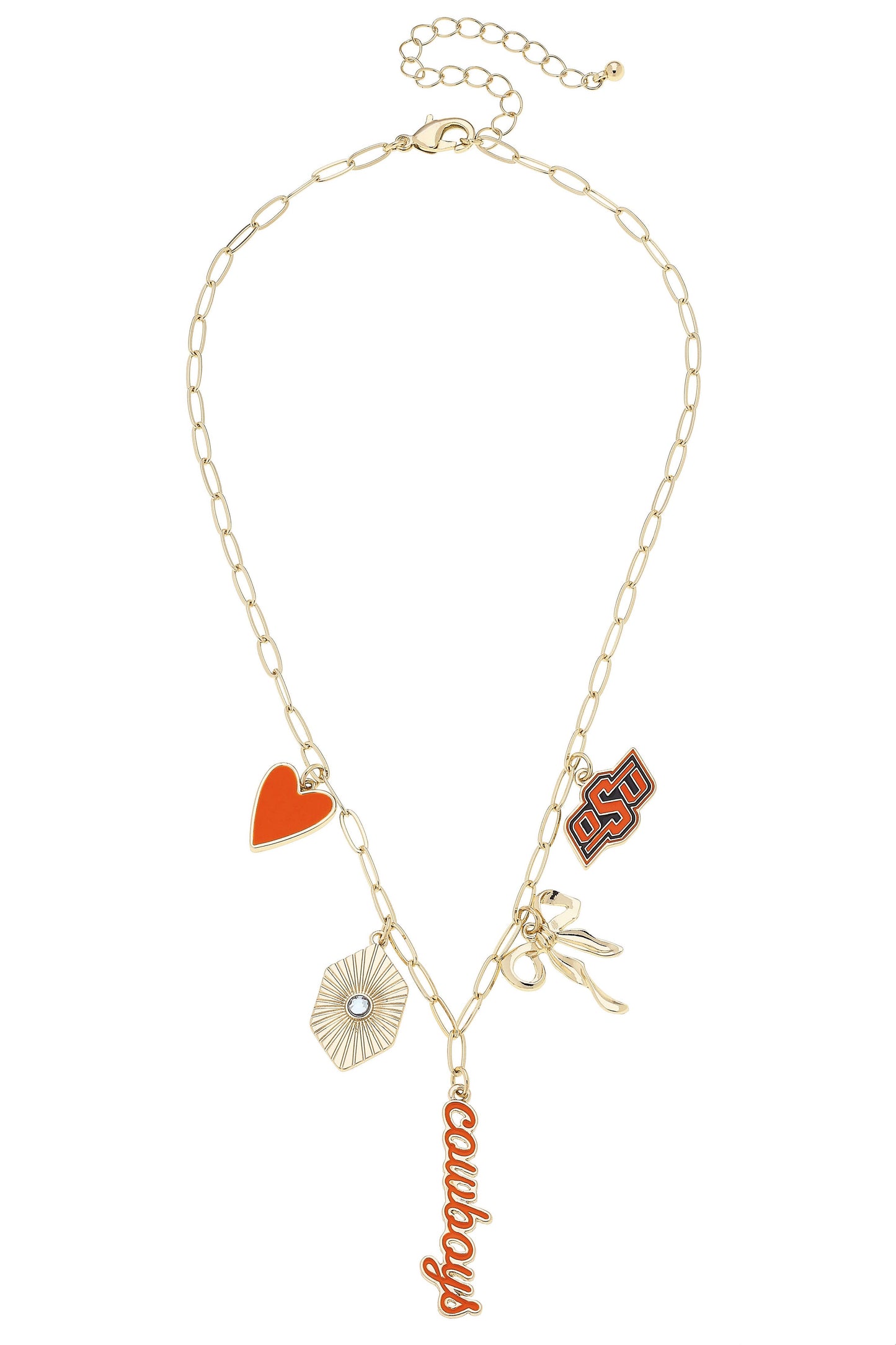 Oklahoma State Cowboys Paper Clip Charm Necklace