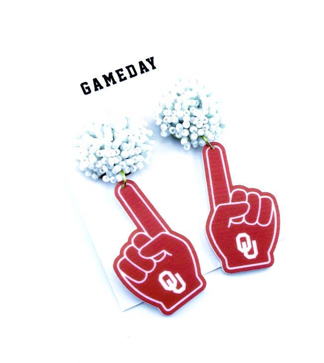 OU Foam Finger Earrings