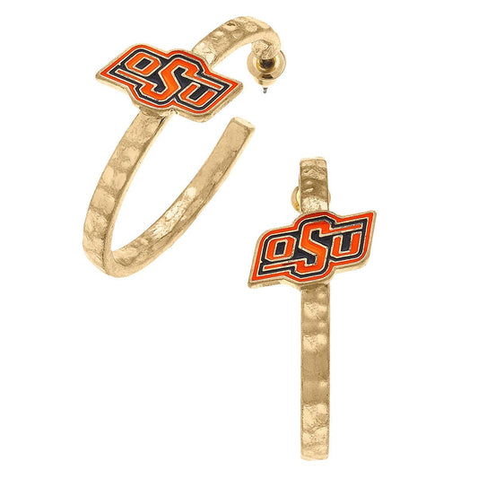 Oklahoma State Logo Hoop Earrings