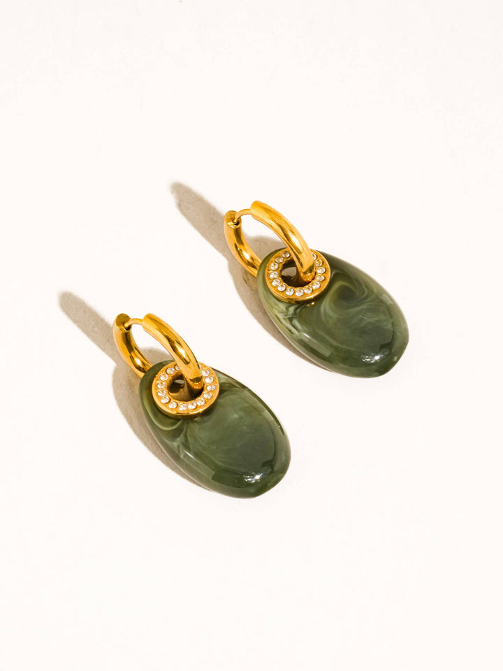 Canari 18K Gold Non-Tarnish Resin Hoop Earrings