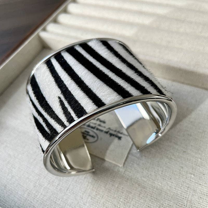 Zebra Open Punk Bracelet