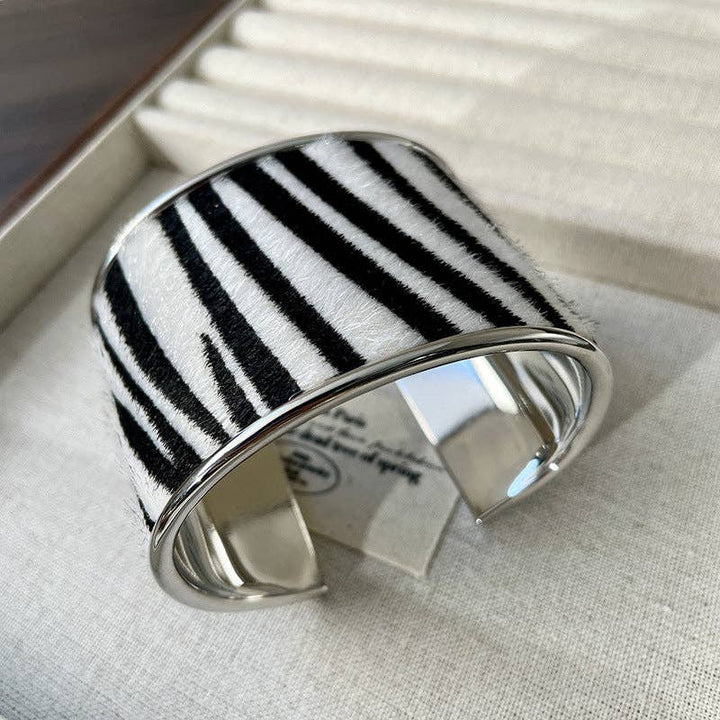 Zebra Open Punk Bracelet
