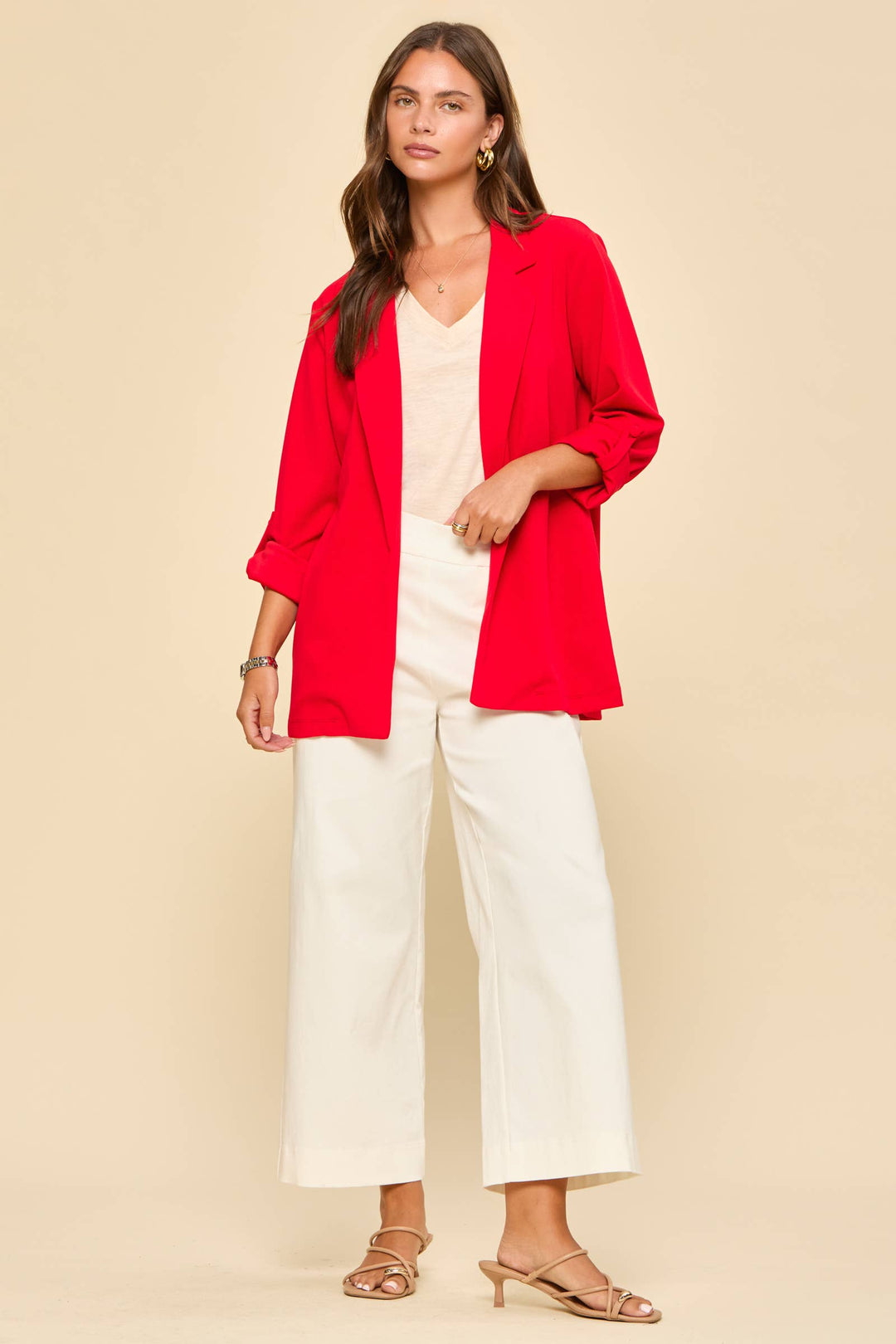 Red Boyfriend Blazer
