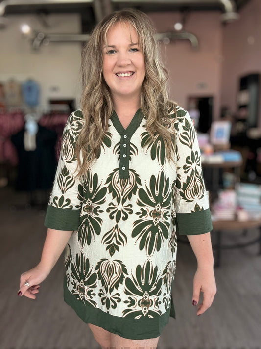 Olive Palm Dress