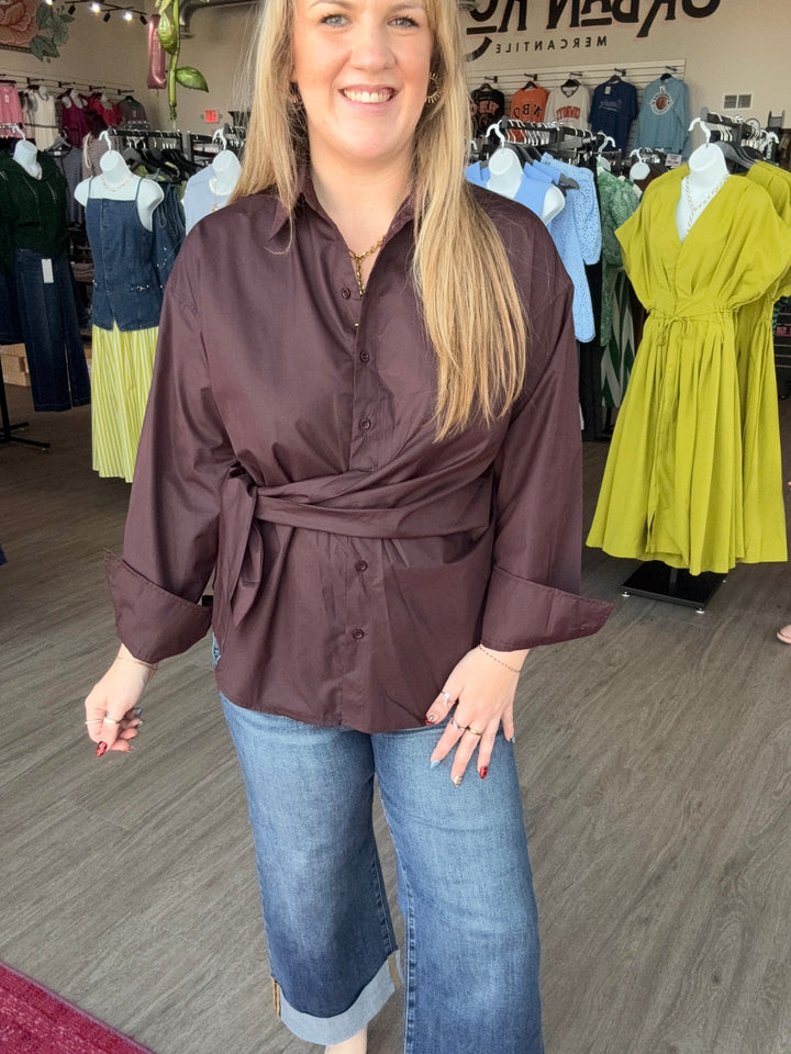 Wrapped in Chocolate Button Down