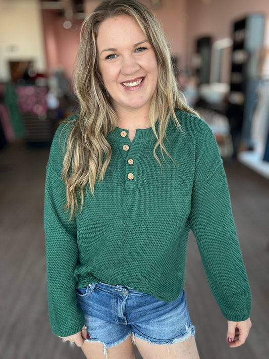 Hunter Green Chunky Knit Sweater