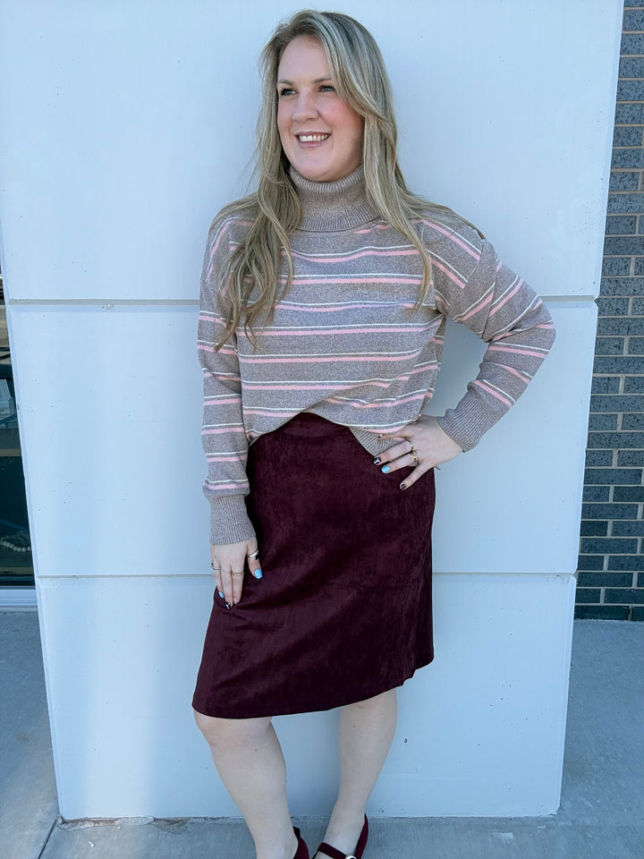 Pink Mocha Stripe Sweater