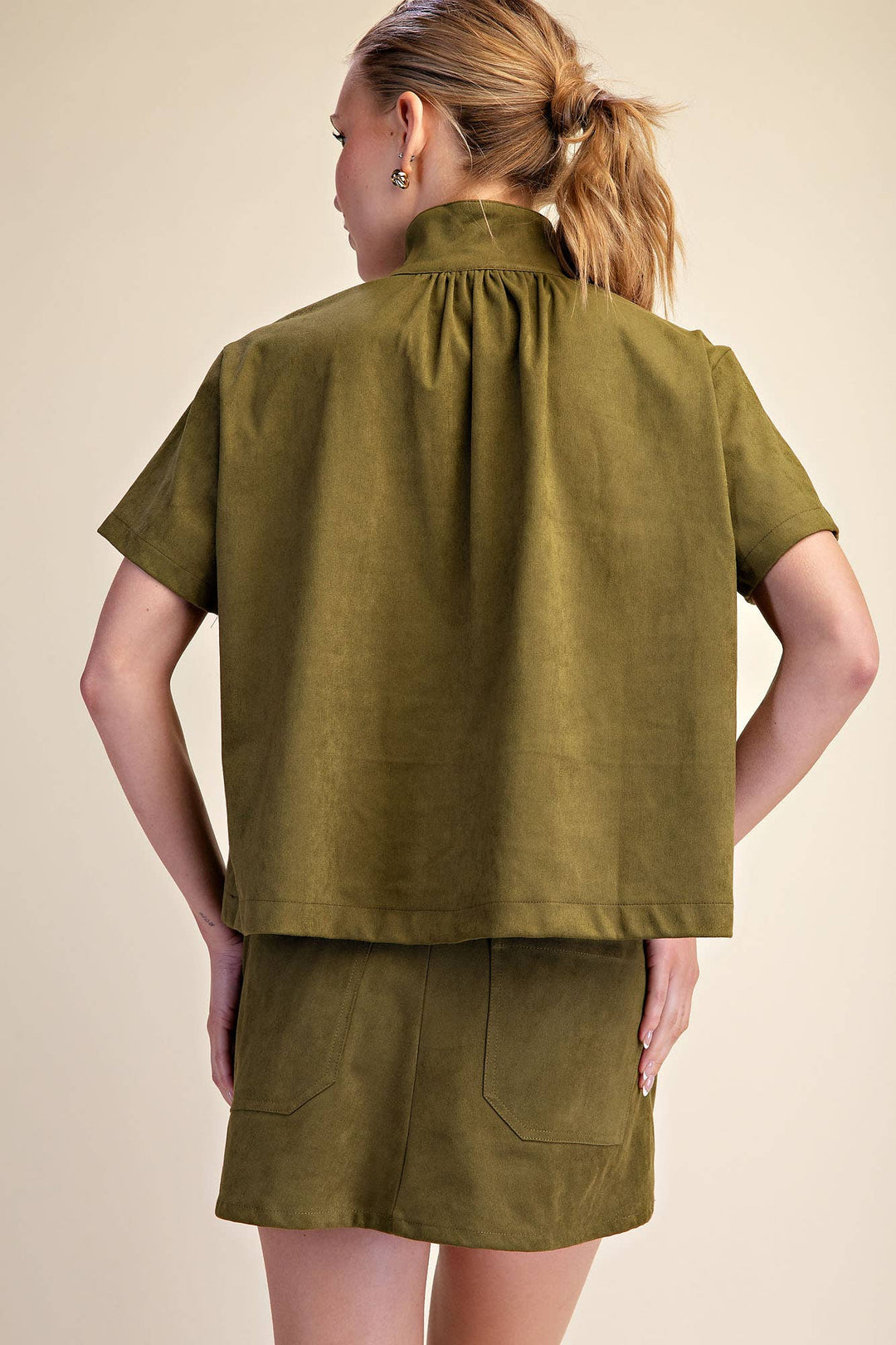 Olive Muse Suede Top