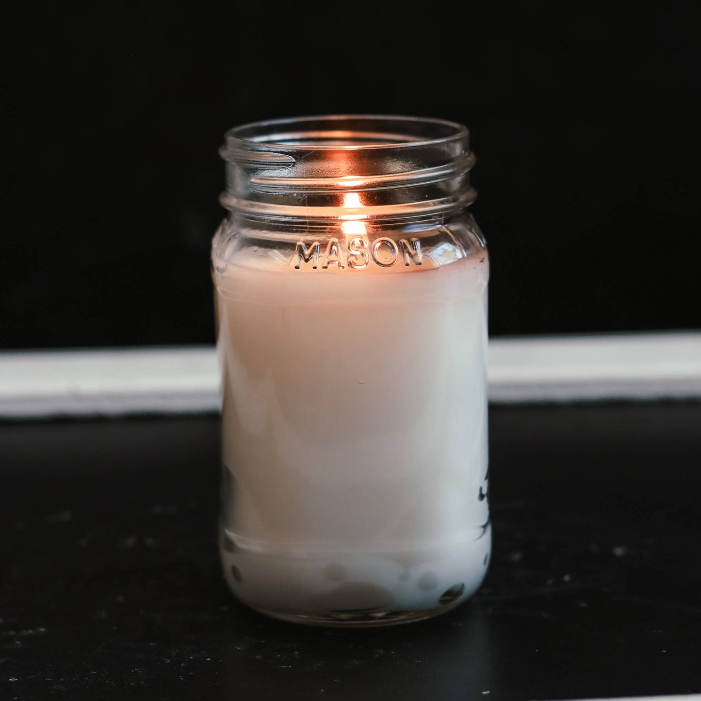 Mason Jar Soy Candle - Peppered Suede