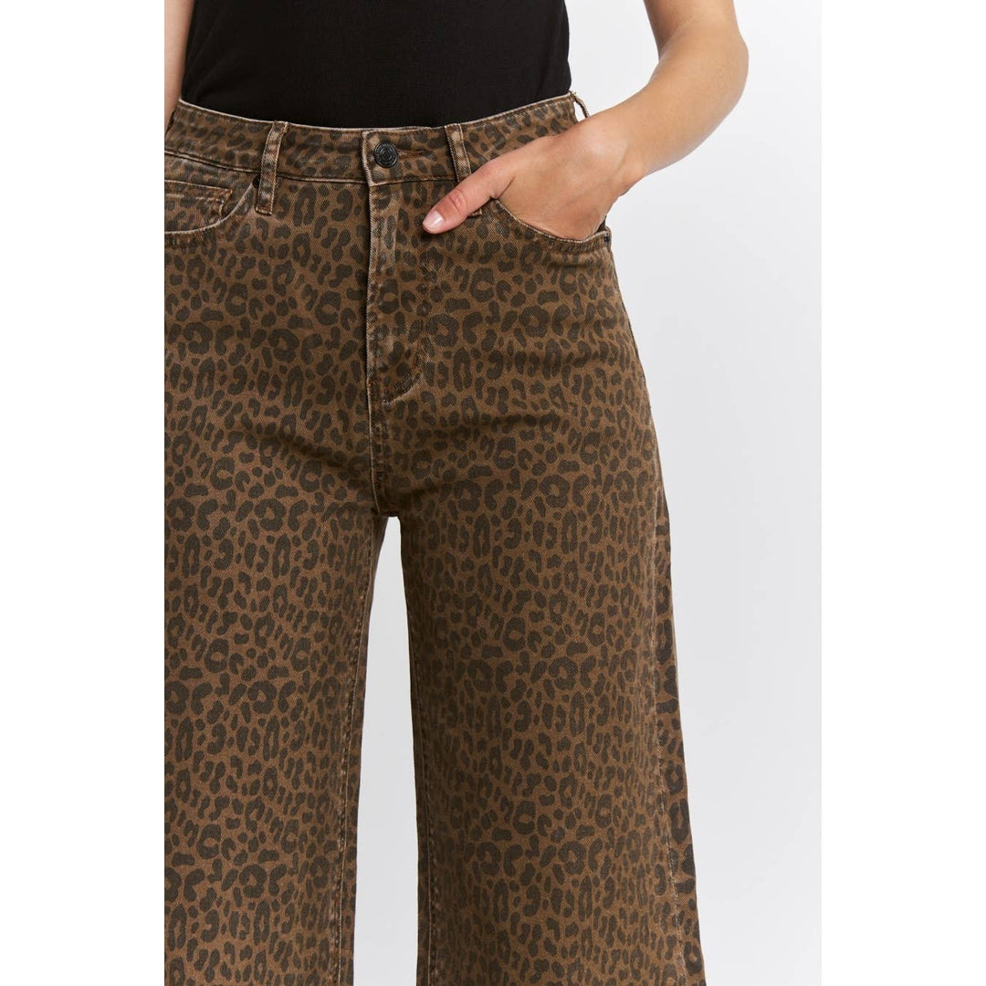 Leopard HW Wide Leg Mica Jeans