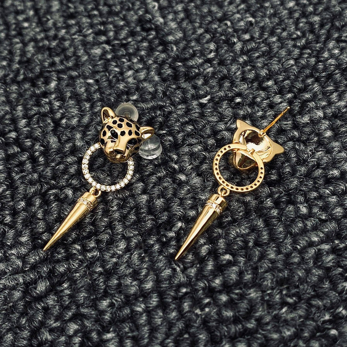 Leopard Head & Dagger Earrings