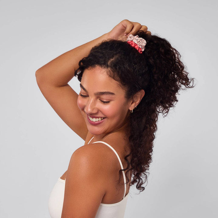 Satin Scrunchies 5pc - Cherry Blossom