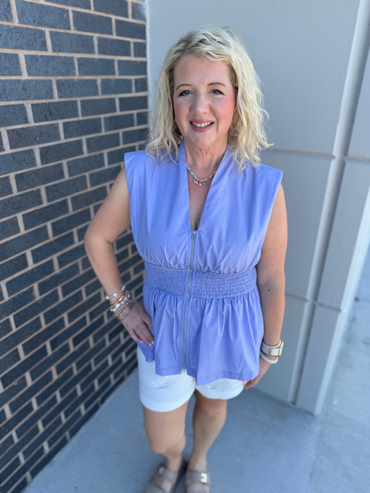 Periwinkle Peplum Blouse