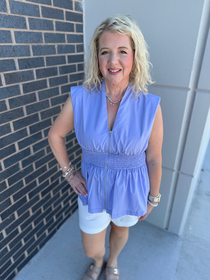 Periwinkle Peplum Blouse
