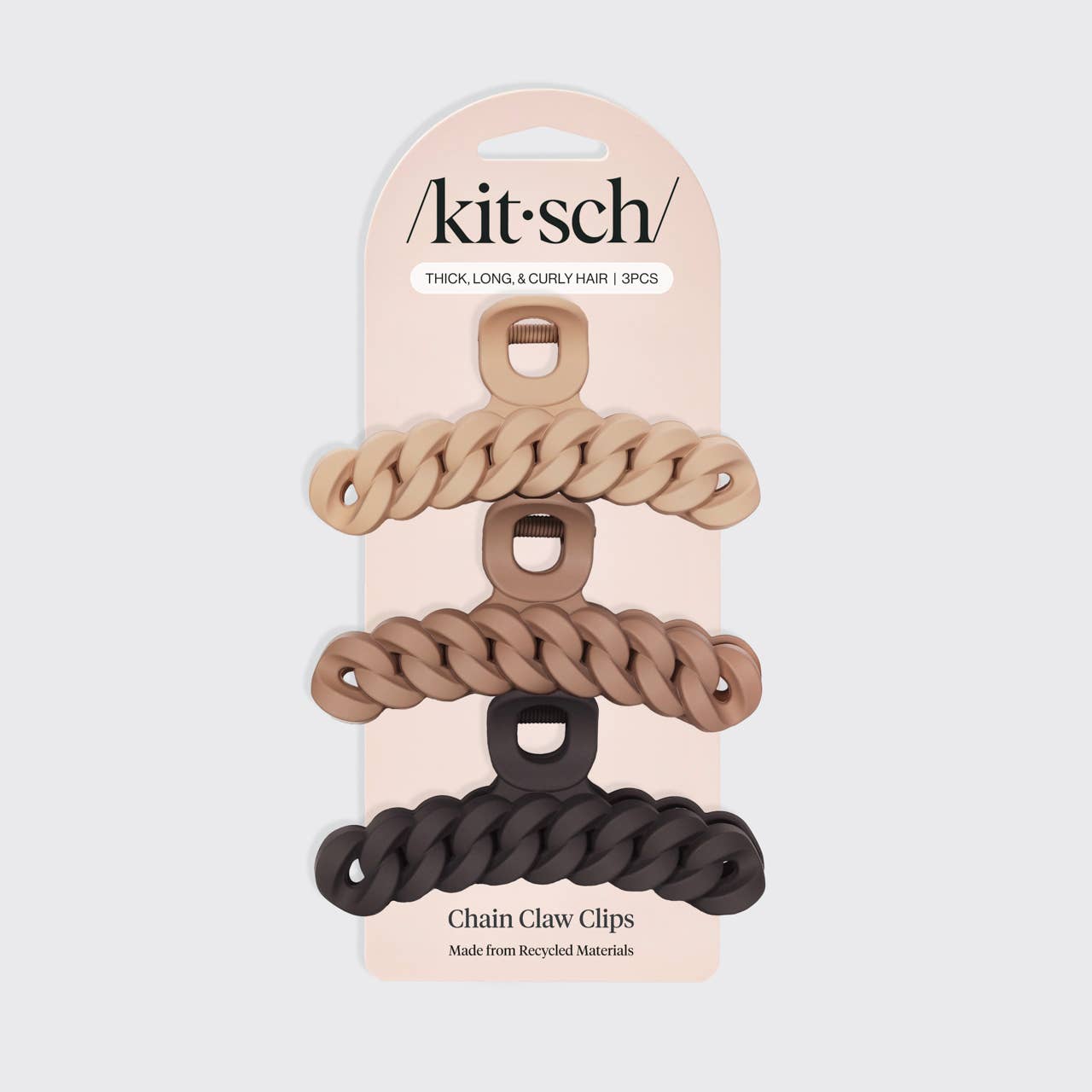Chain Claw Clip 3pc Set - Neutral
