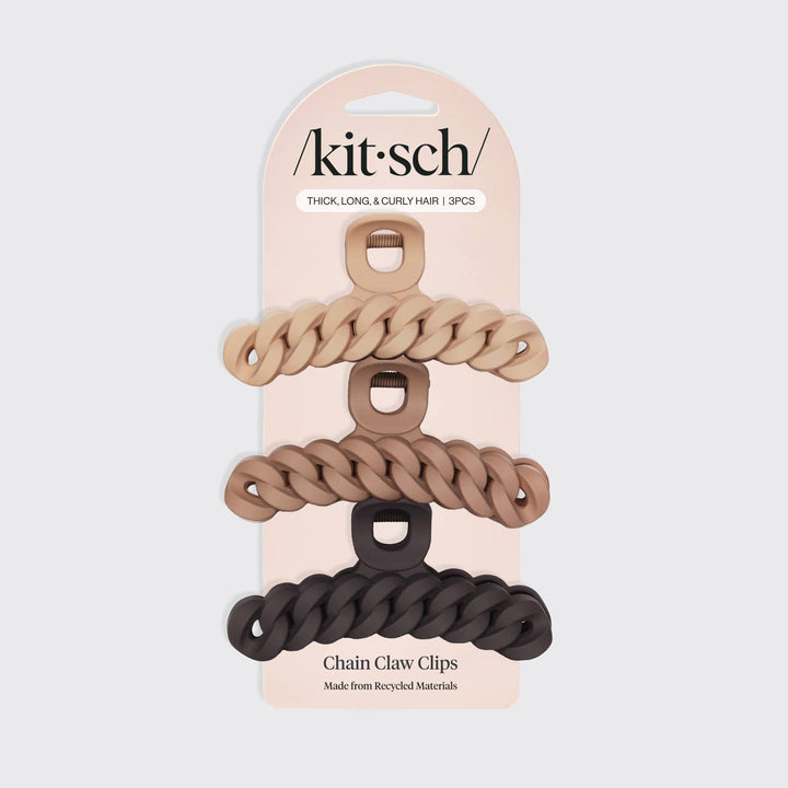 Chain Claw Clip 3pc Set - Neutral