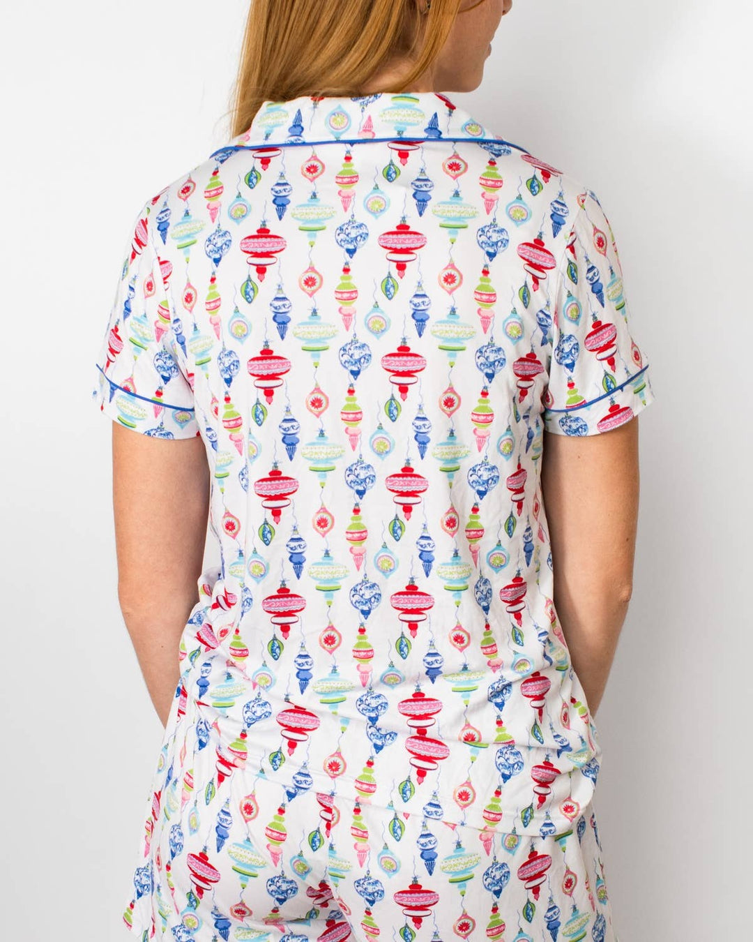Whimsical Wonders Short Sleeve Button Up Sleep Shirt   White/Multi   -Asst.: Small