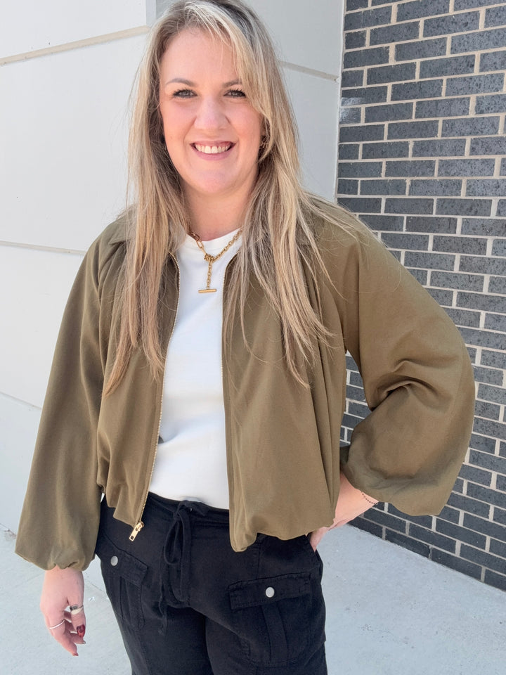 Olive Bomber Jacket