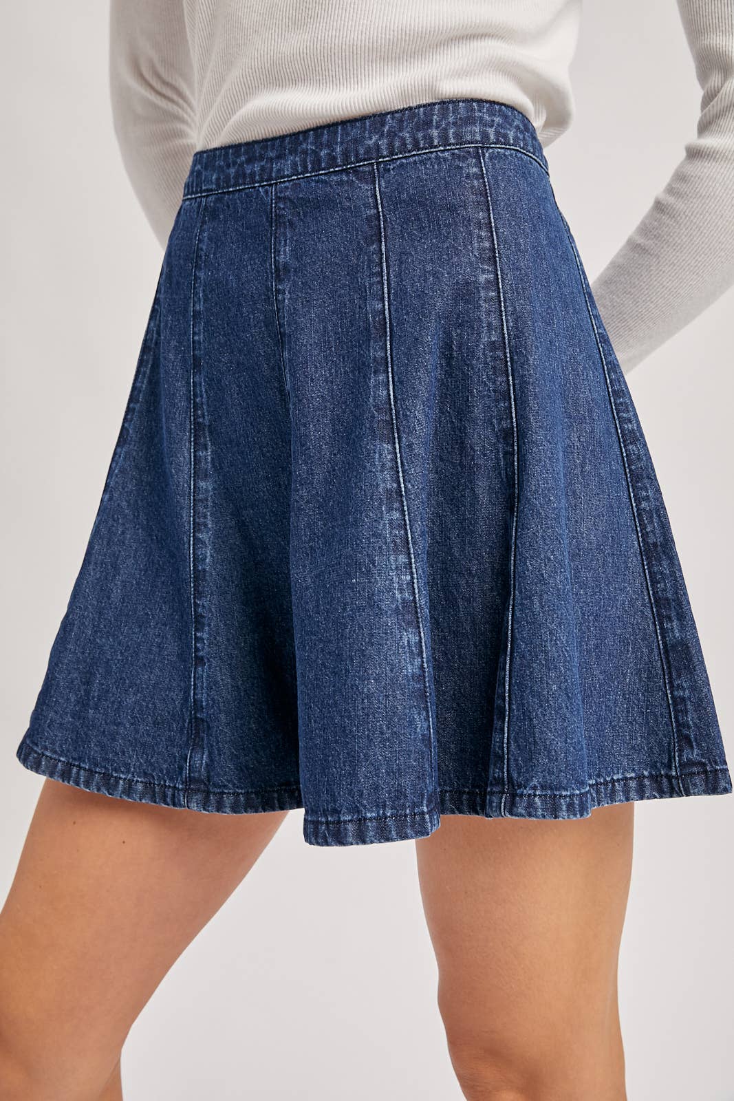 A-Line Flare Denim Skirt