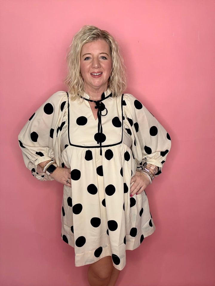 Cream Polka Dot Dress