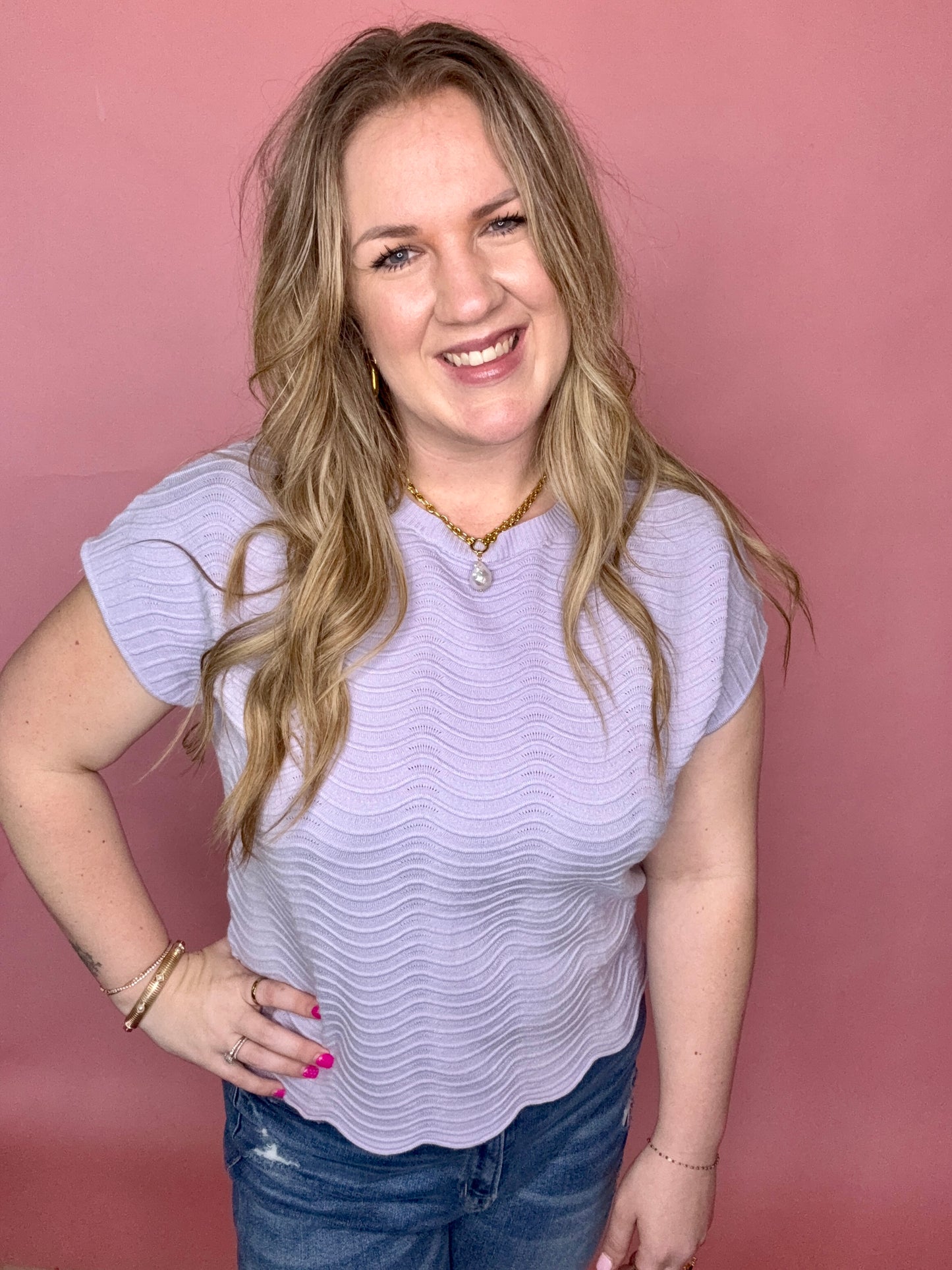 Lavender Scallop Wave Top