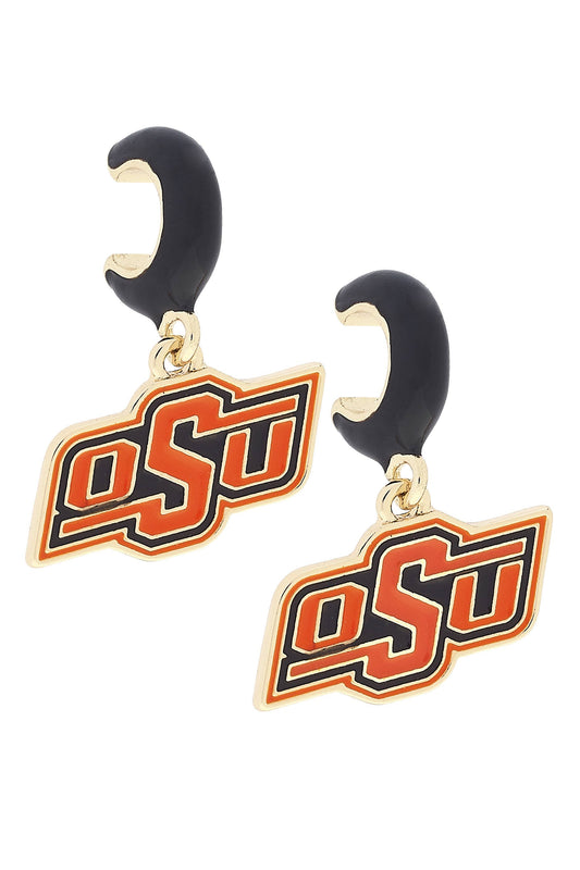 Oklahoma State Huggie Hoop Earrings