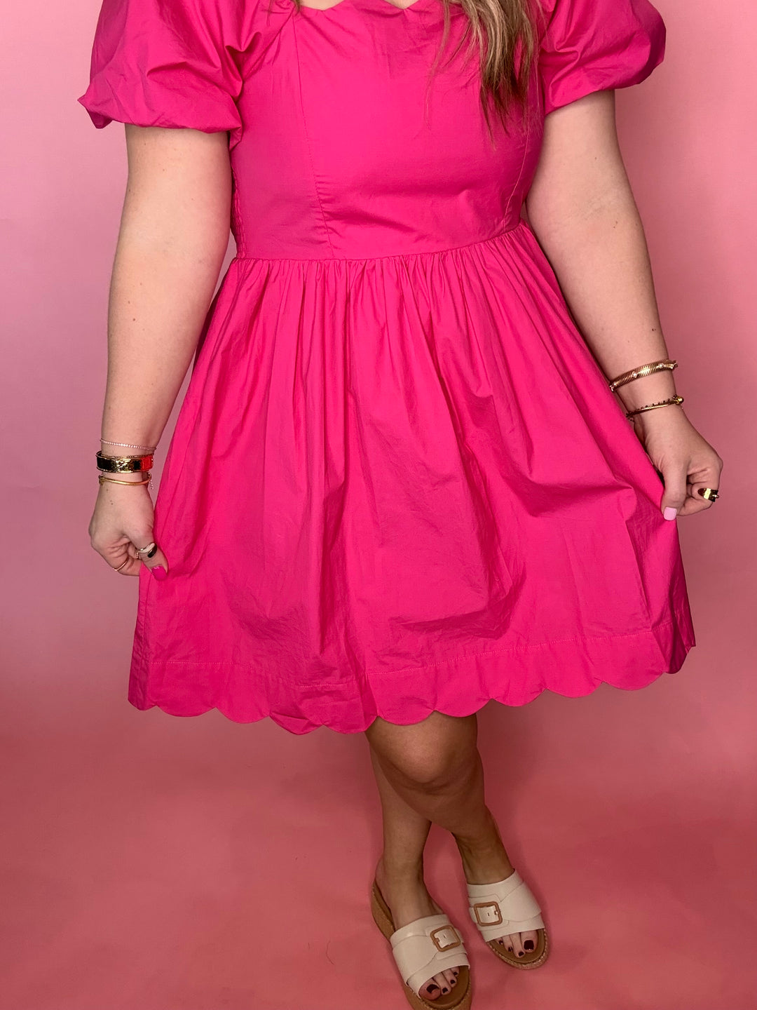 Barbie Pink Scallop Hem Dress