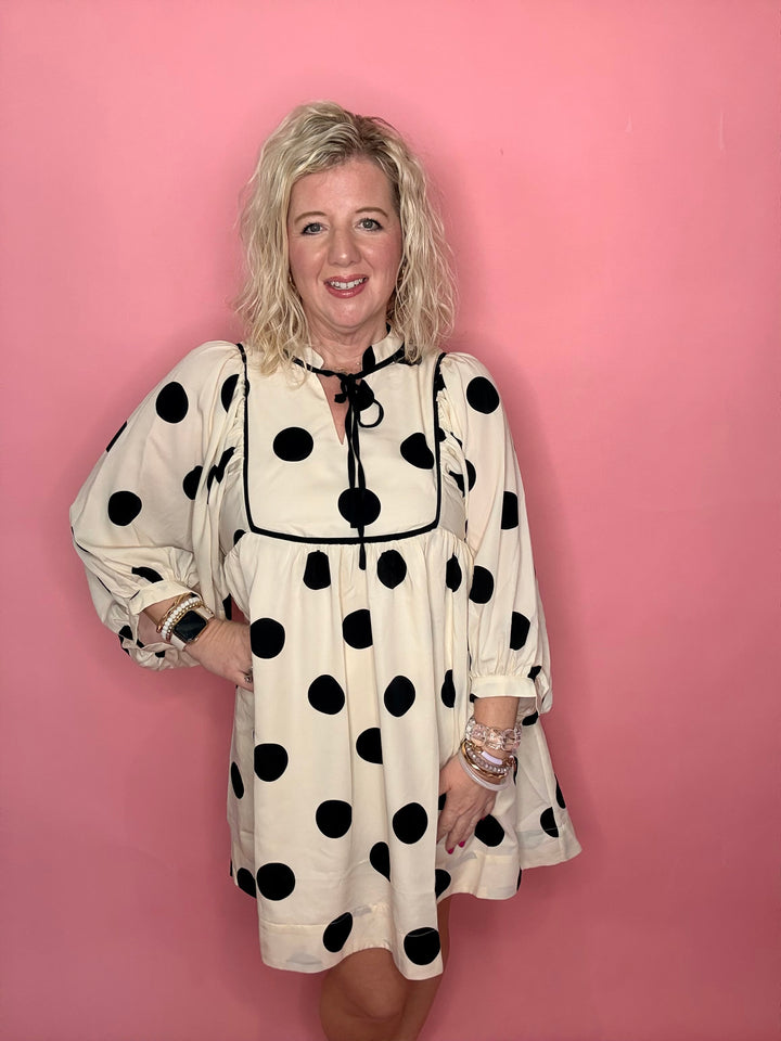 Cream Polka Dot Dress