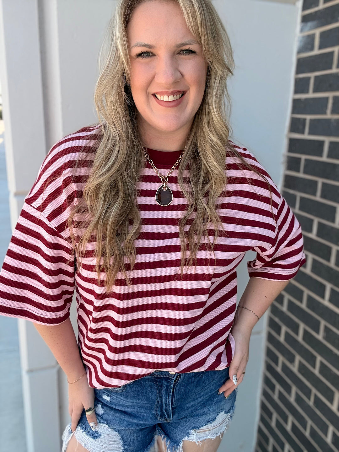 The Chelsea Stripe: Burgundy/Pink