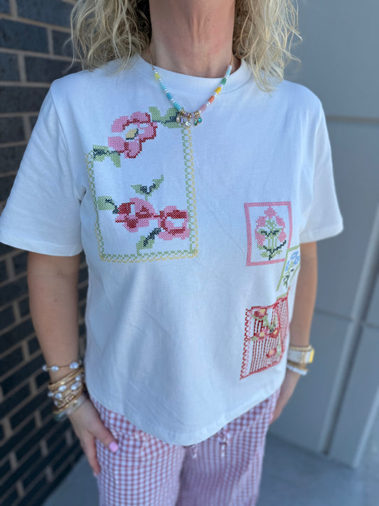 Cross-Stitch Embroidered Top