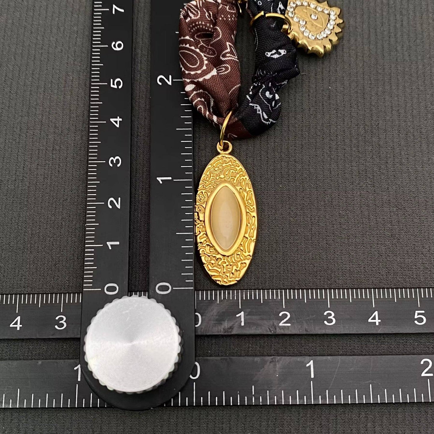 Black & Brown Charm Scarf Necklace