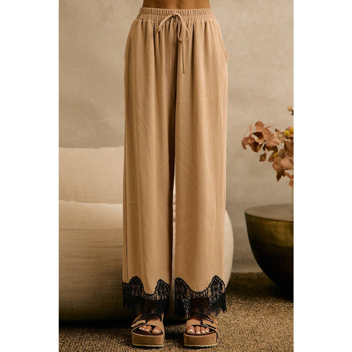 Linen &amp; Lace Beige Pants