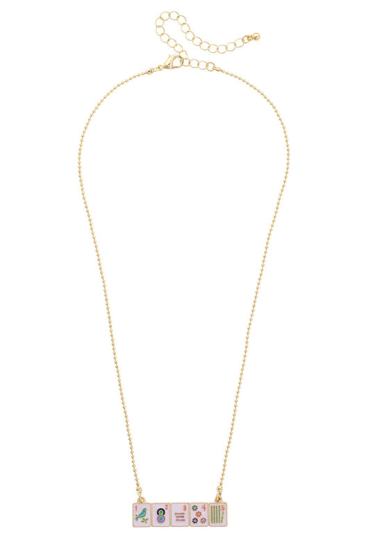 Mahjong Tile Wall Necklace