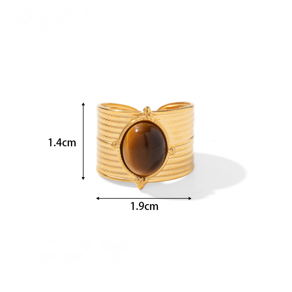 18K Gold Plated Green Oval w/ braided Rings