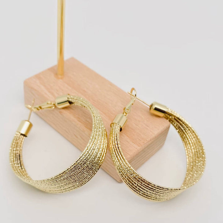 Golden Coil Hoop Earring