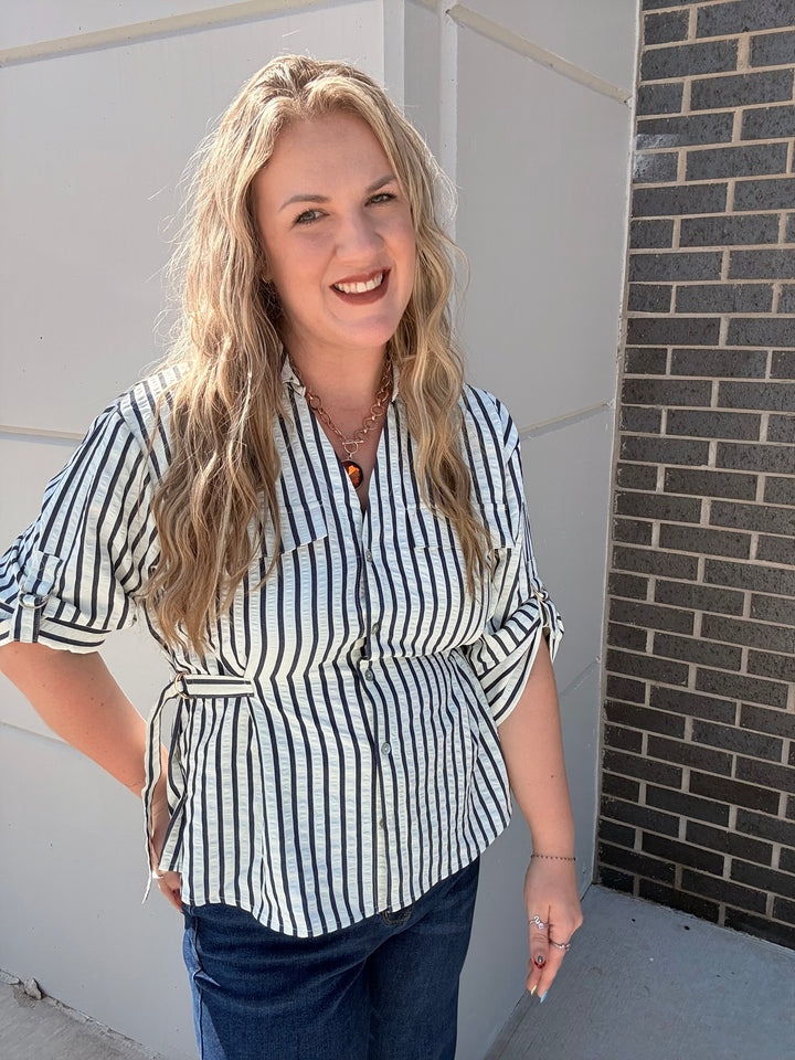 Simply Navy Stripe Shirt