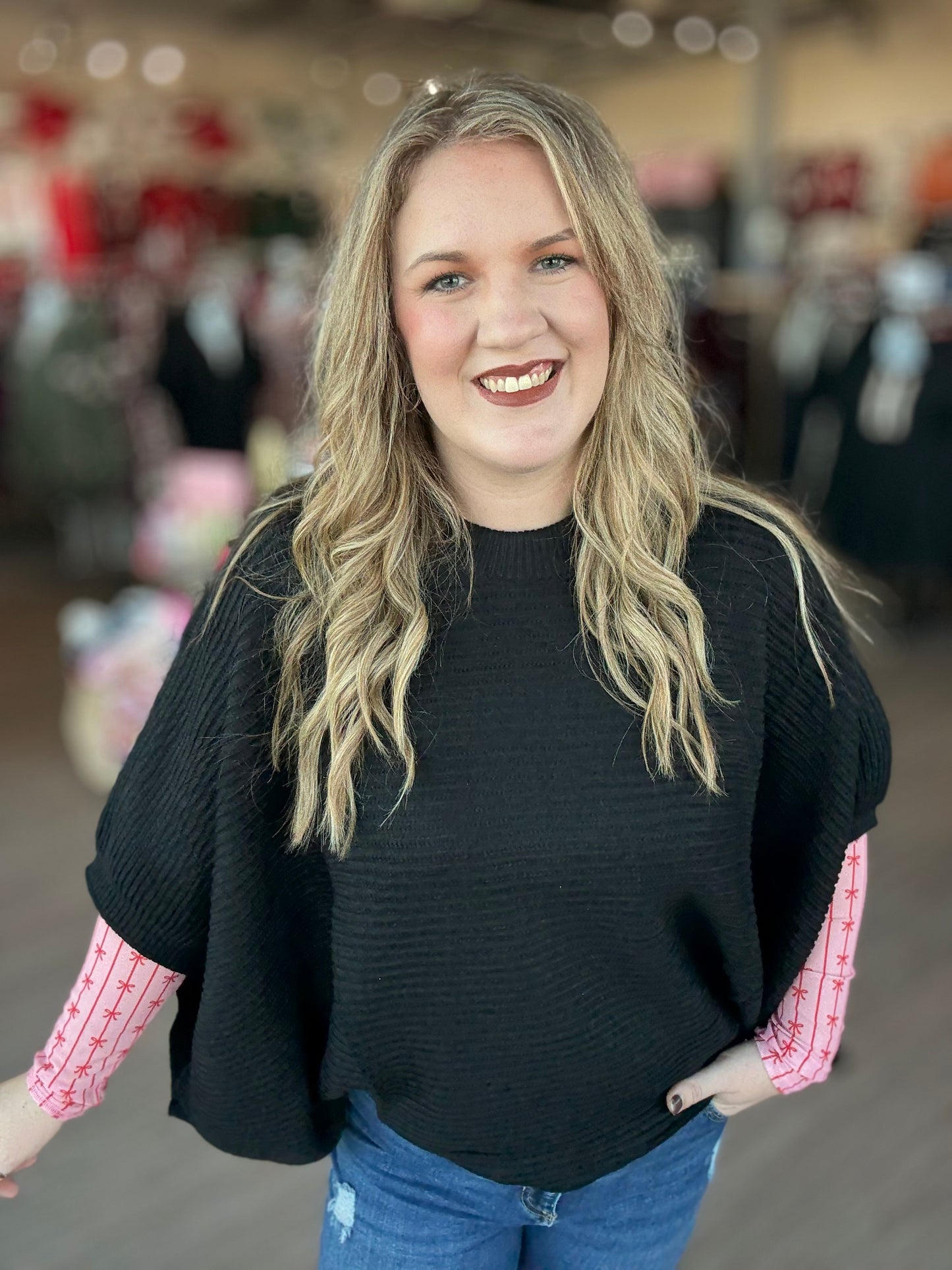 Black Poncho Pullover