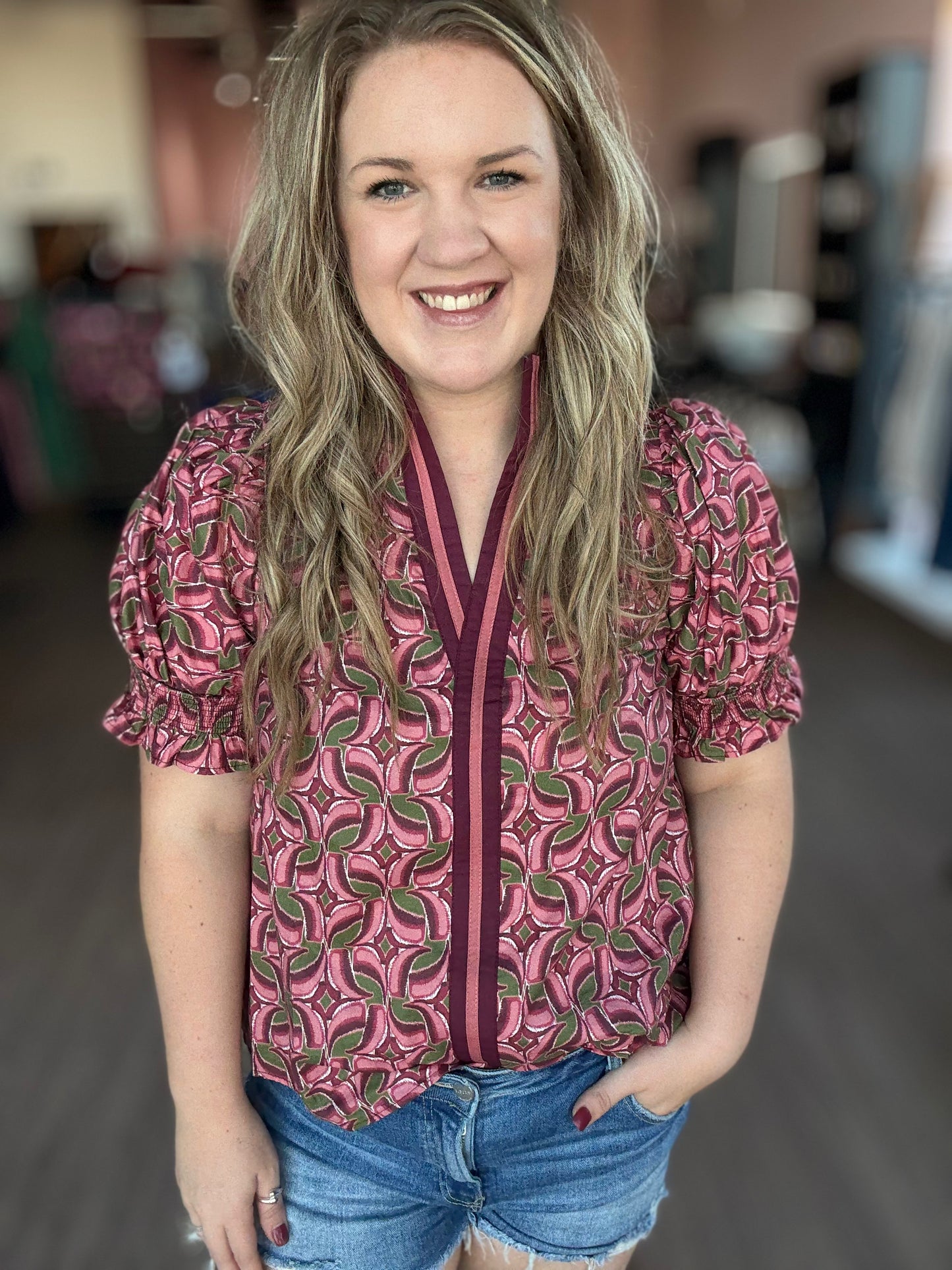 Wine Abstract Pattern Top