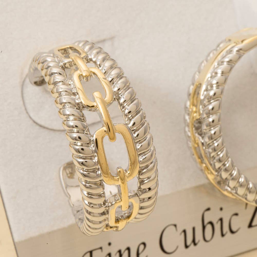 Layered Chain Hoop Earrings