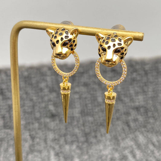 Leopard Head & Dagger Earrings