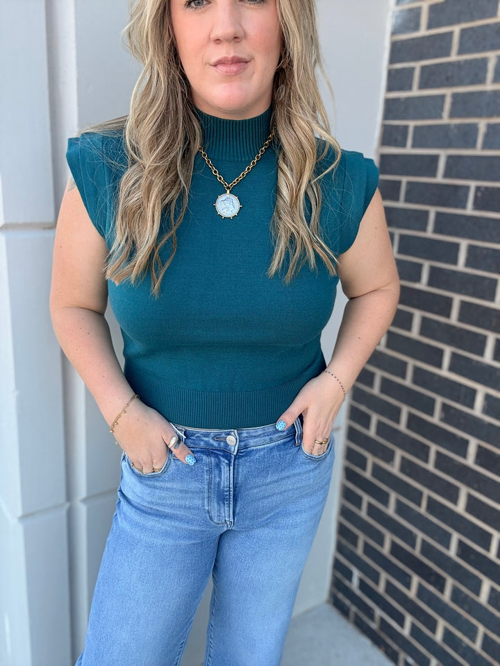 Effortless Edit Knit Top| Teal