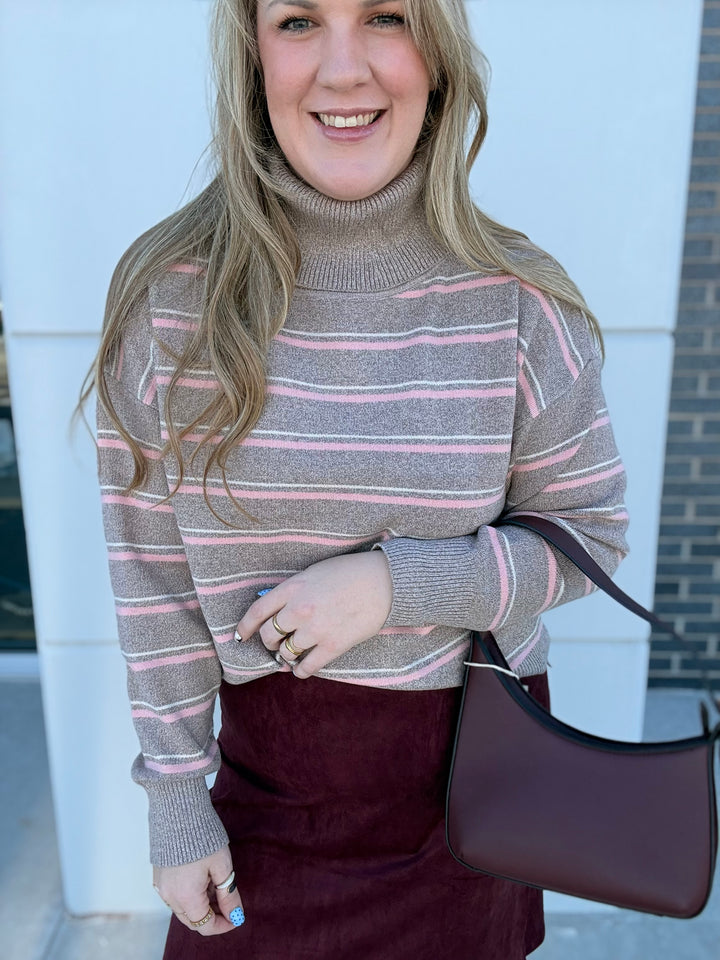 Pink Mocha Stripe Sweater