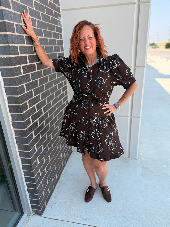 Mocha in Bloom Dress