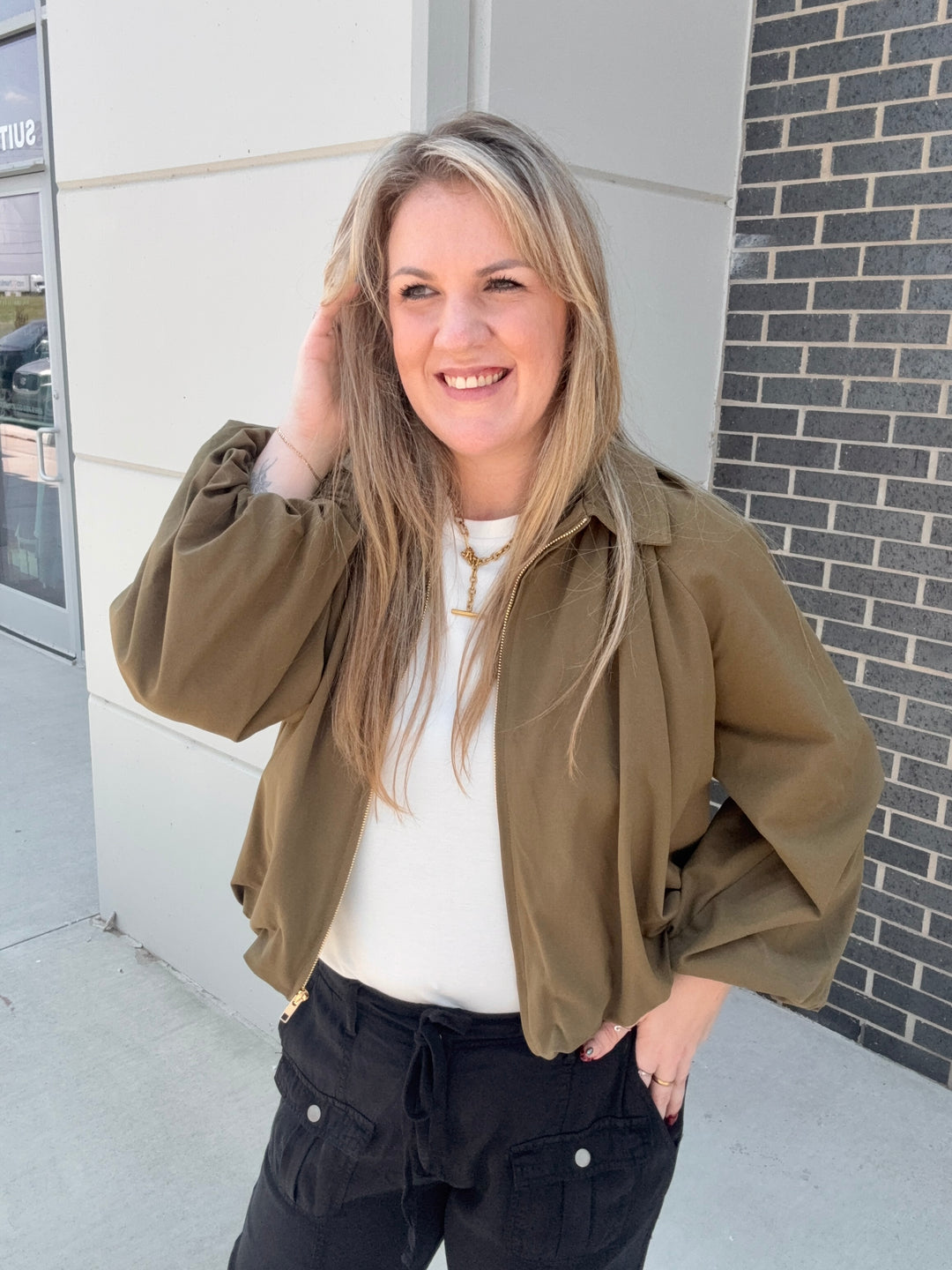 Olive Bomber Jacket